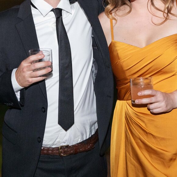 Azazie Bona Satin Floor-Length Dress in Butterscotch - Picture 6 of 9